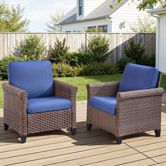 99 Series 2-Piece Outdoor Wicker Patio Armchairs
