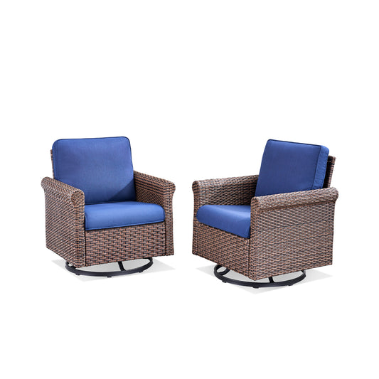 99 Series 2-Piece Outdoor Wicker Swivel Rocking Chairs