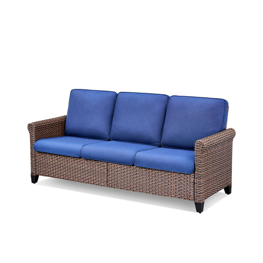 99 Series 3-Seat Outdoor Wicker Patio Sofa with Cushions