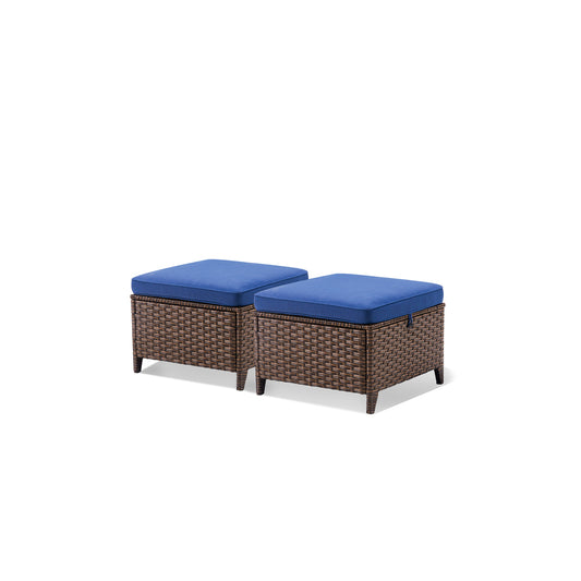 99 Series 2-Piece Outdoor Wicker Patio Ottomans